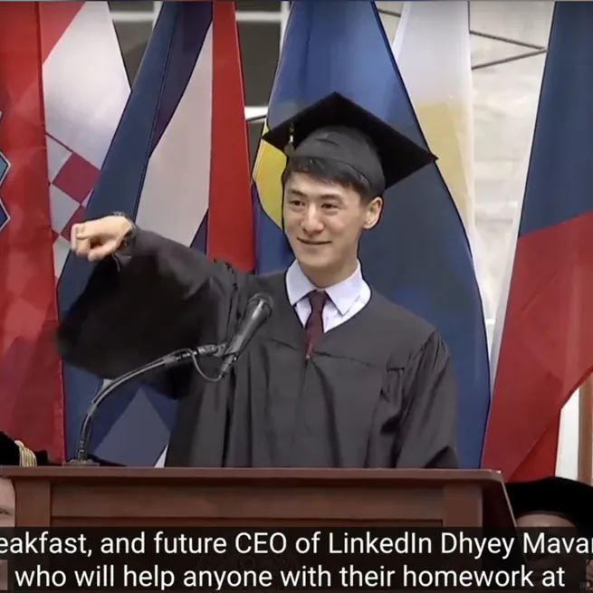 Shout-out from the commencement speaker (Tom Ye '25)