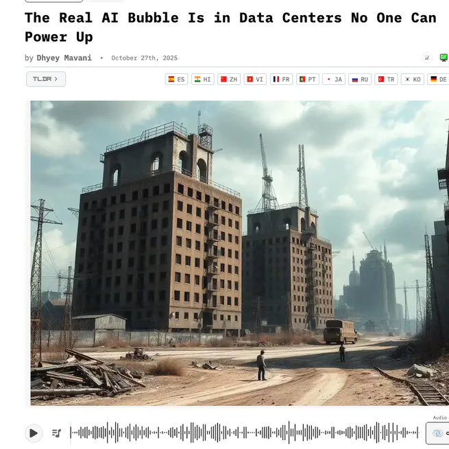 The Real AI Bubble Is in Data Centers No One Can Power Up - HackerNoon Article