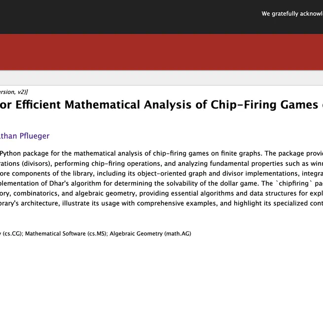 chipfiring: A Python Package for Efficient Mathematical Analysis of Chip-Firing Games on Multigraphs